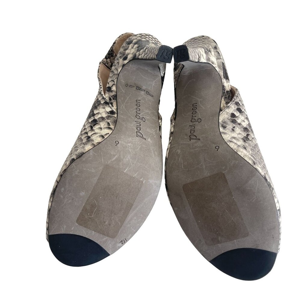 Paul Green Avanti Snake Print Peep Toe Slingback Heels, UK 6 (US 8.5) NWOB - Picture 8 of 9